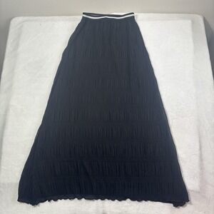 Mix‎ Nouveau Black Pleated Ruffled Maxi Skirt Gothic Festival Women's Small